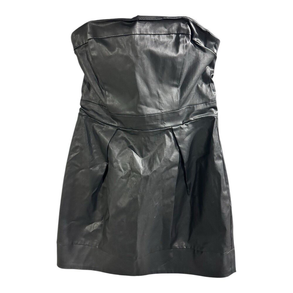 French Connection Phantom‎ Grey Gunmetal Midnight Mist Strapless Dress 8 Leather